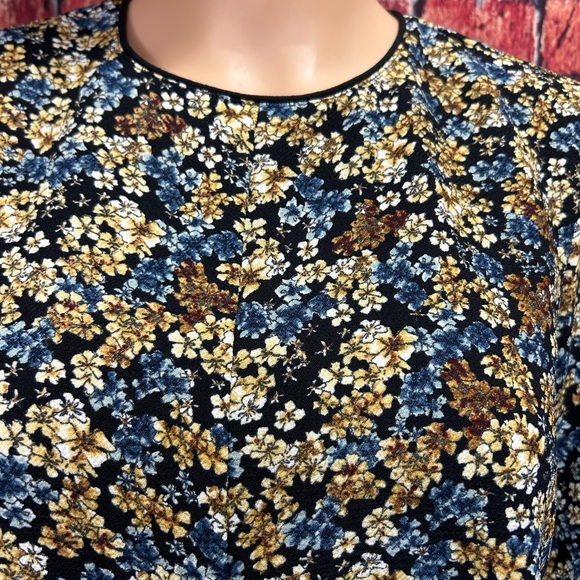 Zara Basic Collection Floral Bell Sleeve Mini Tunic Dress - Picture 4 of 8